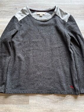 Tommy Bahamas Like New XL Heather Gray Raglan Sweatshirt with Light Gray Trim